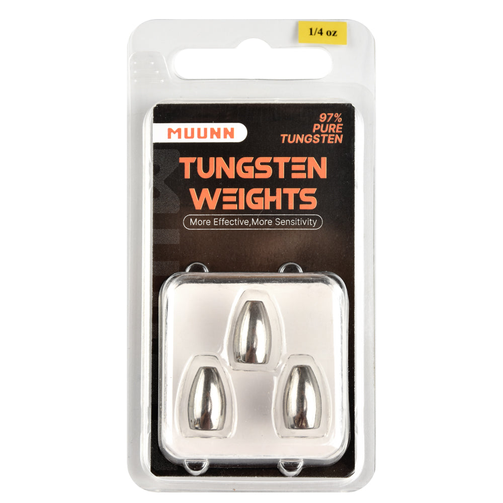 MUUNN Tungsten Sinkers Bullet Fishing Weights 1.8g~56g Flipping Weight for Texas/Carolina Rig,Bass Salmon Fishing Softbait