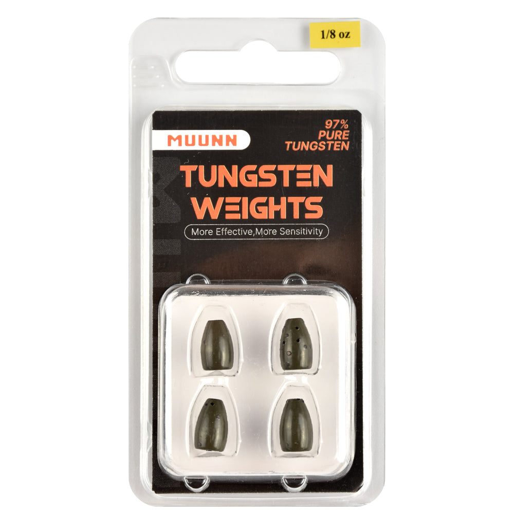 MUUNN Tungsten Sinkers Bullet Fishing Weights 1.8g~56g Flipping Weight for Texas/Carolina Rig,Bass Salmon Fishing Softbait