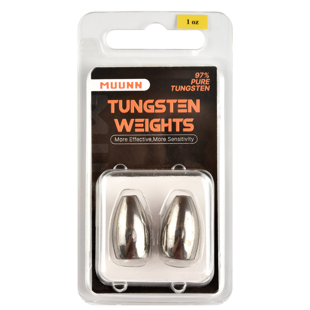 MUUNN Tungsten Sinkers Bullet Fishing Weights 1.8g~56g Flipping Weight for Texas/Carolina Rig,Bass Salmon Fishing Softbait