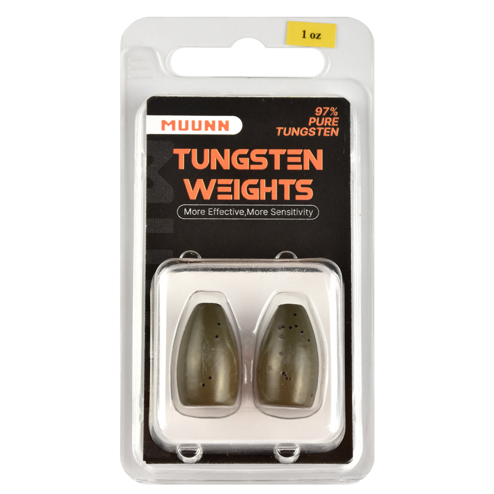 MUUNN Tungsten Sinkers Bullet Fishing Weights 1.8g~56g Flipping Weight for Texas/Carolina Rig,Bass Salmon Fishing Softbait