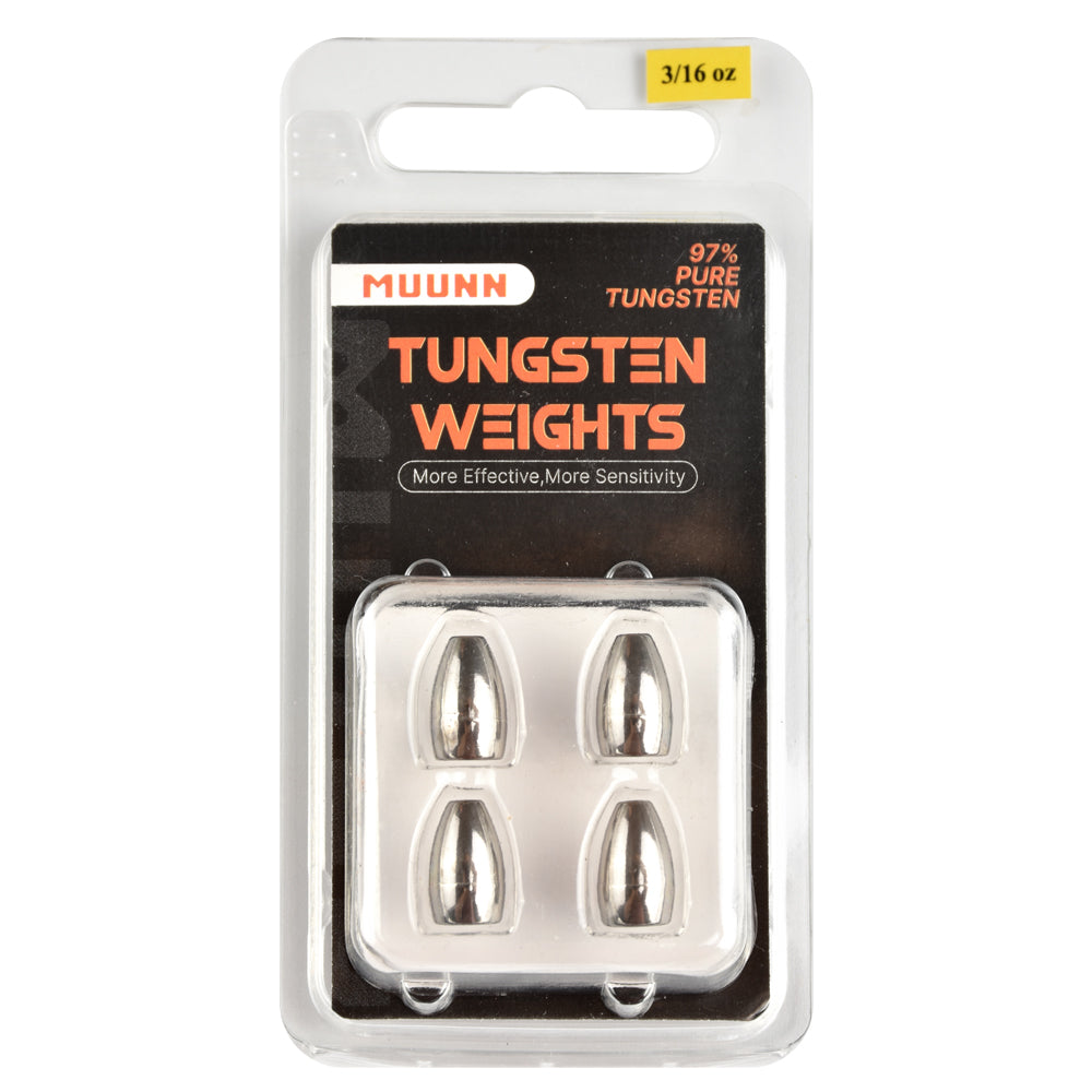 MUUNN Tungsten Sinkers Bullet Fishing Weights 1.8g~56g Flipping Weight for Texas/Carolina Rig,Bass Salmon Fishing Softbait
