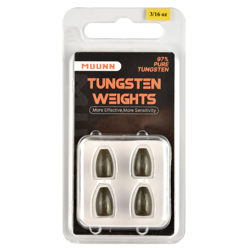 MUUNN Tungsten Sinkers Bullet Fishing Weights 1.8g~56g Flipping Weight for Texas/Carolina Rig,Bass Salmon Fishing Softbait
