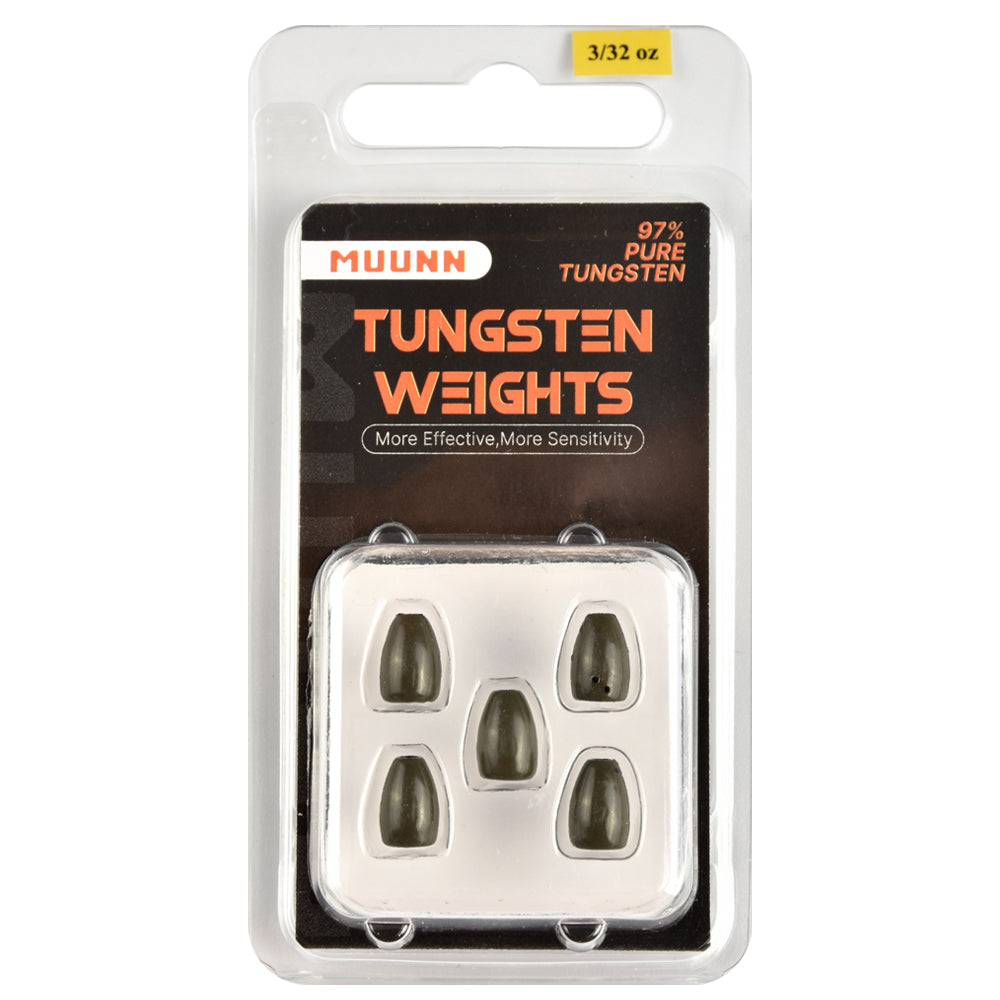 MUUNN Tungsten Sinkers Bullet Fishing Weights 1.8g~56g Flipping Weight for Texas/Carolina Rig,Bass Salmon Fishing Softbait