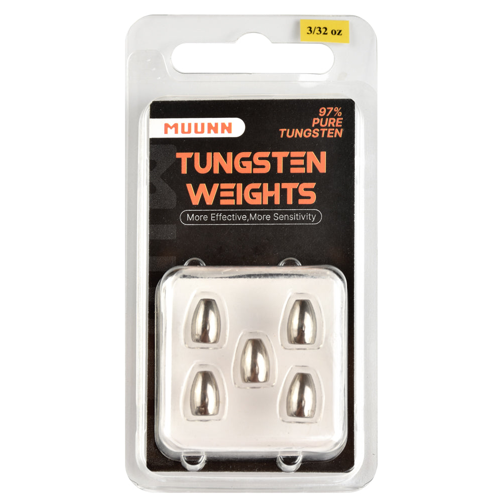 MUUNN Tungsten Sinkers Bullet Fishing Weights 1.8g~56g Flipping Weight for Texas/Carolina Rig,Bass Salmon Fishing Softbait