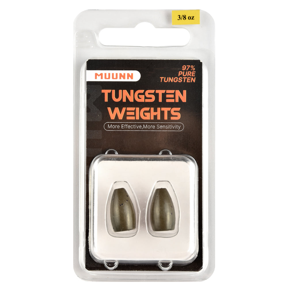 MUUNN Tungsten Sinkers Bullet Fishing Weights 1.8g~56g Flipping Weight for Texas/Carolina Rig,Bass Salmon Fishing Softbait