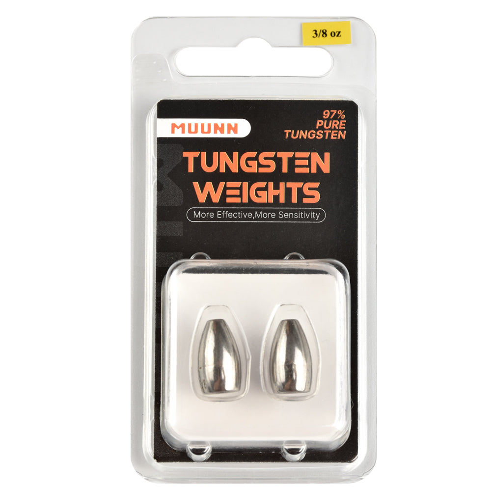 MUUNN Tungsten Sinkers Bullet Fishing Weights 1.8g~56g Flipping Weight for Texas/Carolina Rig,Bass Salmon Fishing Softbait