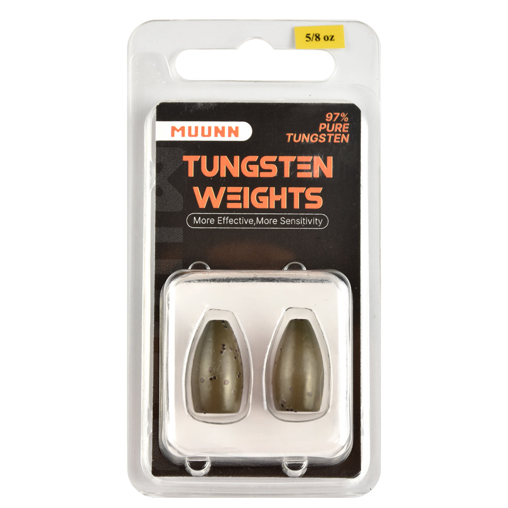 MUUNN Tungsten Sinkers Bullet Fishing Weights 1.8g~56g Flipping Weight for Texas/Carolina Rig,Bass Salmon Fishing Softbait