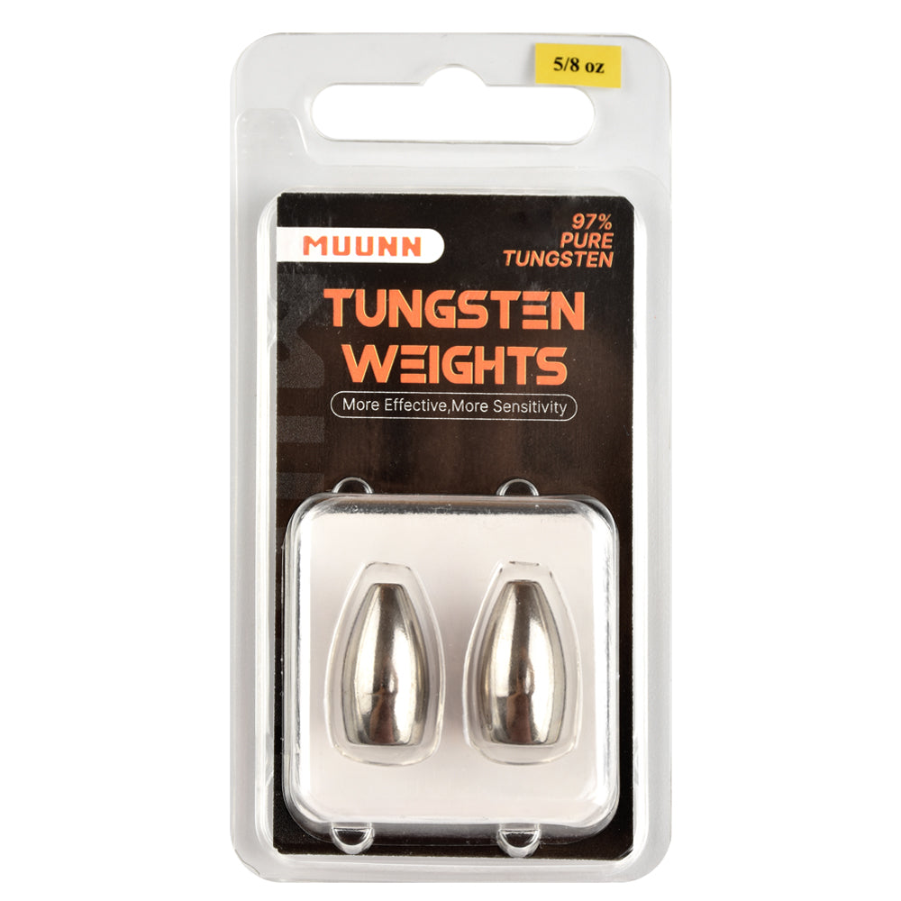 MUUNN Tungsten Sinkers Bullet Fishing Weights 1.8g~56g Flipping Weight for Texas/Carolina Rig,Bass Salmon Fishing Softbait