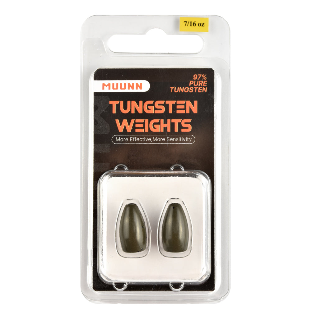 MUUNN Tungsten Sinkers Bullet Fishing Weights 1.8g~56g Flipping Weight for Texas/Carolina Rig,Bass Salmon Fishing Softbait