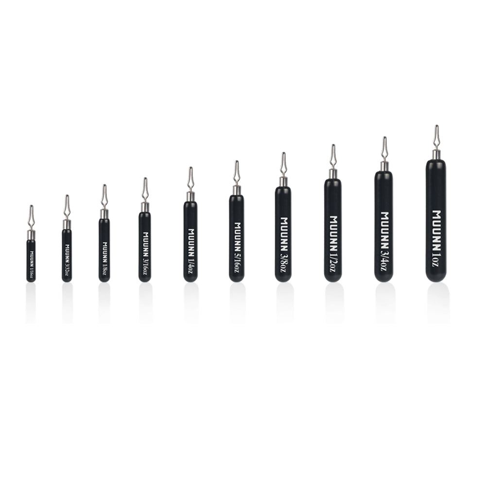 MUUNN 10PCS Tungsten Skinny Drop Shot Weight,Line Sinkers Hook Connector,1/16OZ-1OZ,Texas/Carolina Rig Bass Salmon Fishing Lure