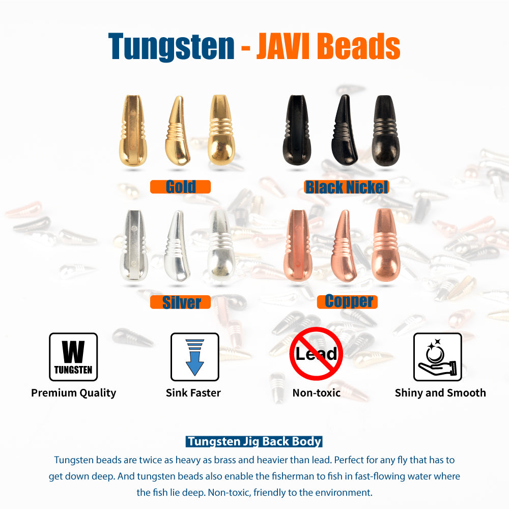 MUUNN 20pcs Combo Tungsten Javi Beads Fly Tying Material XS-l Multi-Color Nymphs Flies Jig Hook Trout Bass Bream Fishing Tool