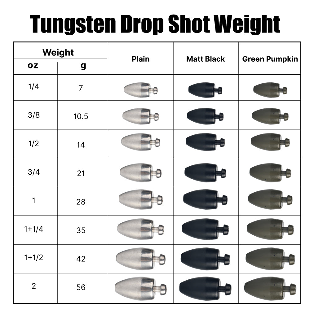 MUUNN 10/5PCS Tungsten Skirted Punch Weight,Skipt Rig 1/4 - 2OZ,Bass Trout Lure Fishing Connector