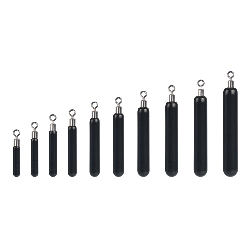 MUUNN 10PCS Tungsten Sinker,Skinny Drop Shot Weight,Jika Rig,1/16OZ-1OZ,Bass Pike Fishing Tackle Accessories, Green Black Plain Color