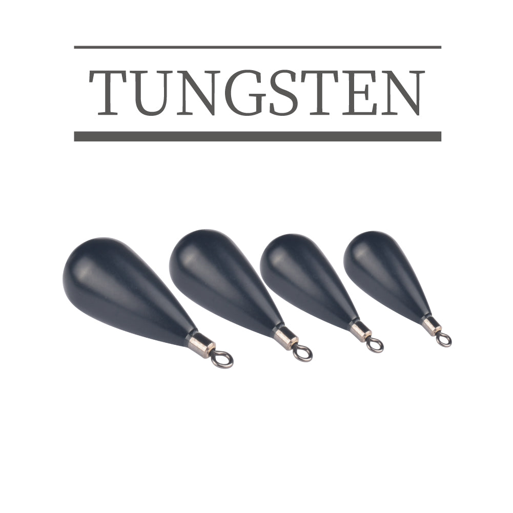 MUUNN Tungsten Tear Drop Shot Weights,10pcs 3/64OZ-3/4OZ Sinker Jika Rig Weights Line Hook Connector,Bass Salmon Fishing Lure