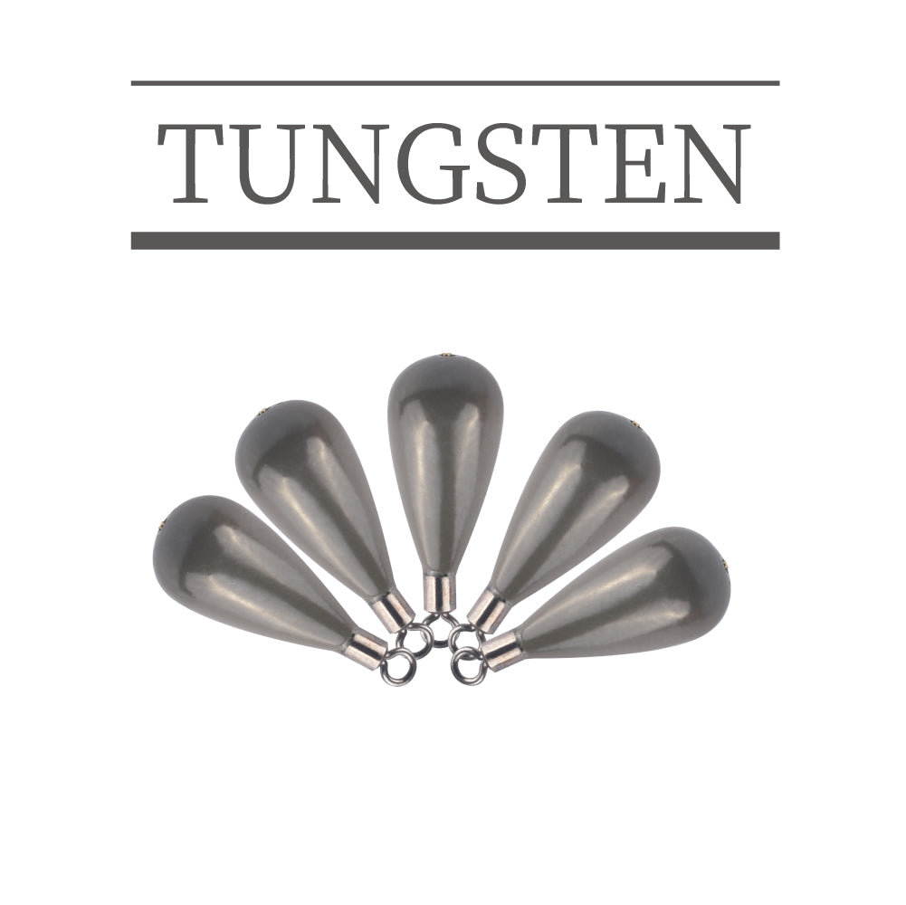 MUUNN Tungsten Tear Drop Shot Weights,10pcs 3/64OZ-3/4OZ Sinker Jika Rig Weights Line Hook Connector,Bass Salmon Fishing Lure