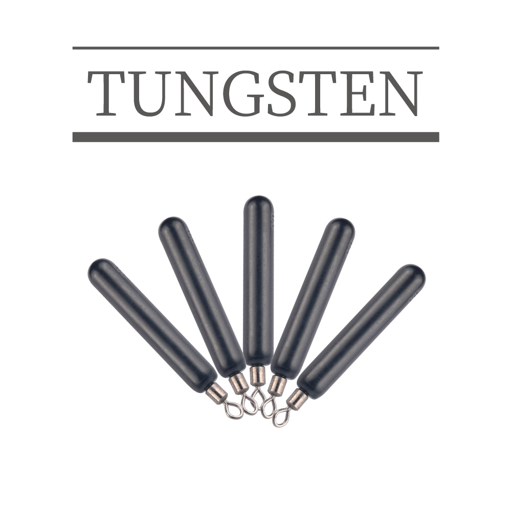 MUUNN 10PCS Tungsten Sinker,Skinny Drop Shot Weight,Jika Rig,1/16OZ-1O