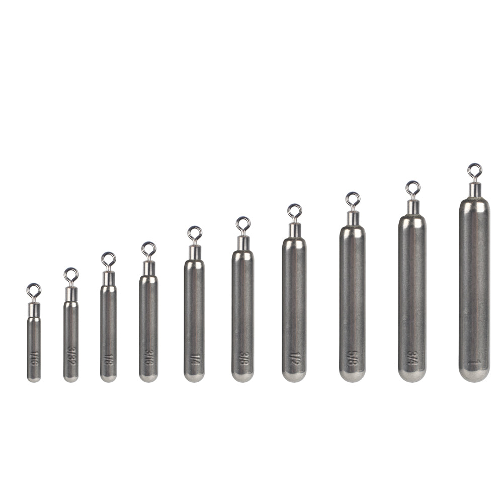 MUUNN 10PCS Tungsten Sinker,Skinny Drop Shot Weight,Jika Rig,1/16OZ-1OZ,Bass Pike Fishing Tackle Accessories, Green Black Plain Color