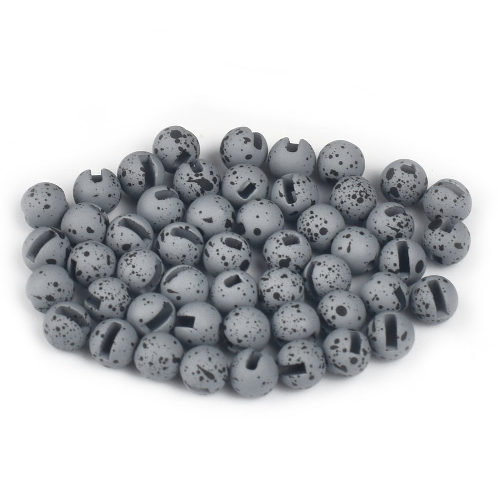 MUUNN 50pcs Colorful Tungsten Slotted Beads 2.5mm-3.8mm Fly Tying Fishing Beadhead Accessories Fly Tying Material Metallic Pink Fluorescence Yellow Orange Rainbow