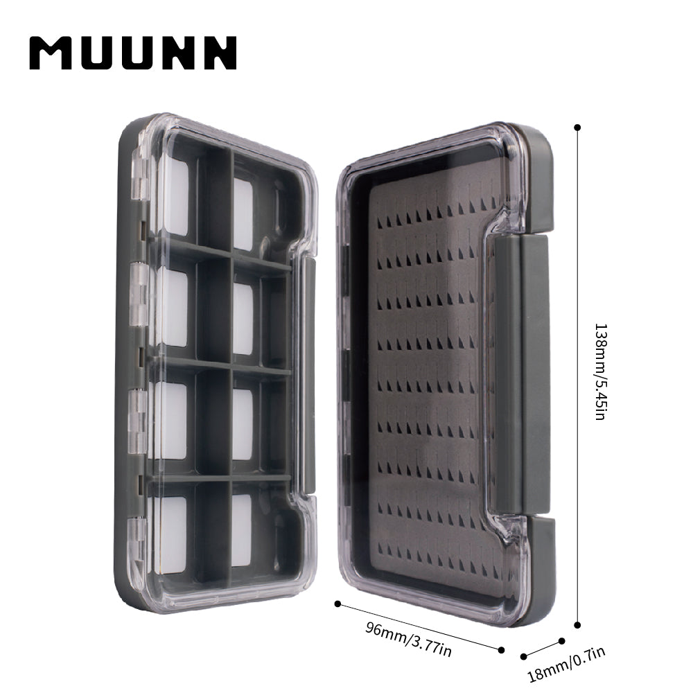 MUUNN Waterproof Fly Hook Box,Fly Fishing Box,Ice Fishing-Lure Storage Boxes,Ice jig box,Ice Fishing Hook box Magnetic Density FoamBox