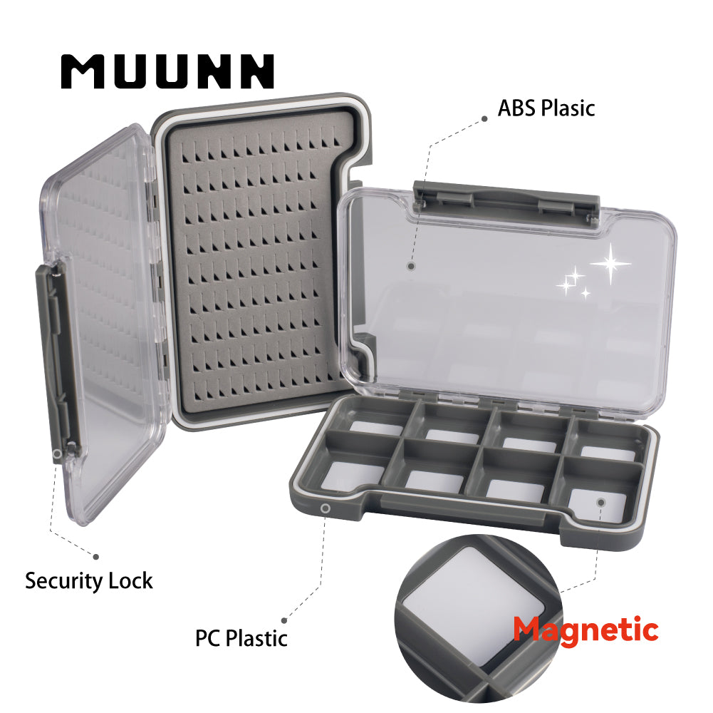 MUUNN Waterproof Fly Hook Box,Fly Fishing Box,Ice Fishing-Lure Storage
