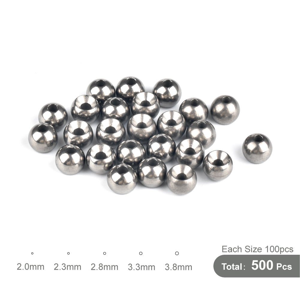 MUUNN 500pcs Tungsten Cyclops Beads ,Nymph Flies Jig Head Material,Fly Fishing Accessory,Trout Perch Lure Tackel