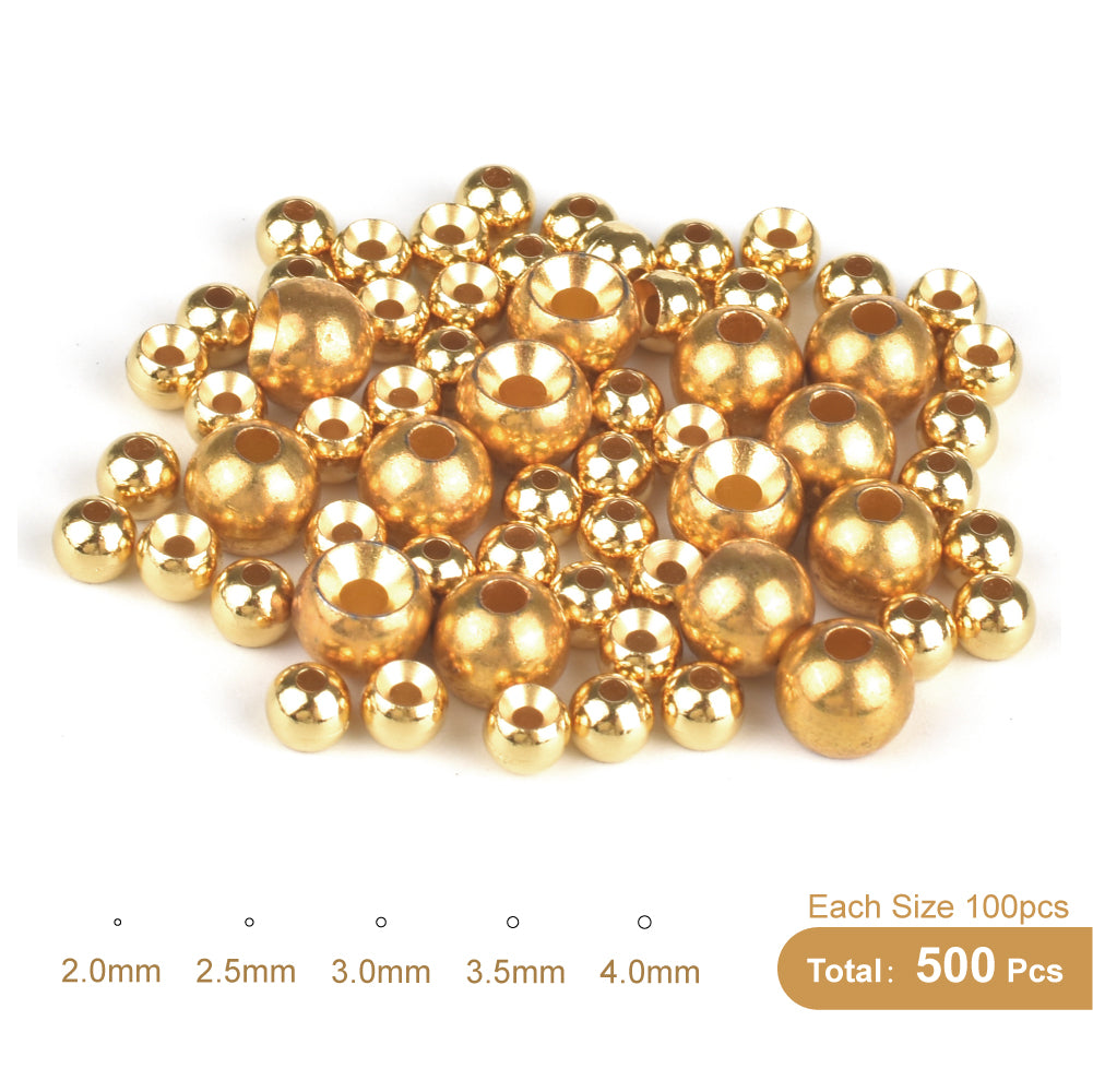 MUUNN 500pcs 2.0/2.5/3.0/3.5/4.0mm Fly Tying Countersunk Tungsten Beads ,Nymph Flies Head Material,Fishing Accessory