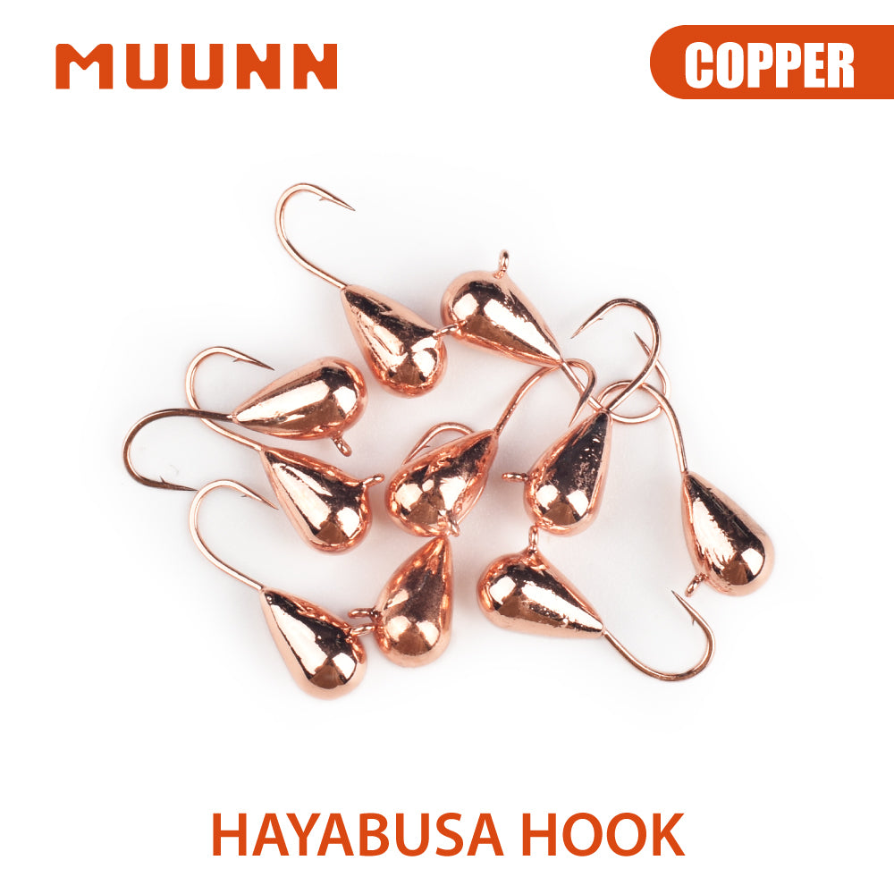 MUUNN TUNGSTEN ICE JIG 10PCS 2.7mm~6.0mm GOLD COPPER WINTER ICE FISHING BAIT,ICE FISHING JIG,HAYABUSA HOOK,PERCH HOOK