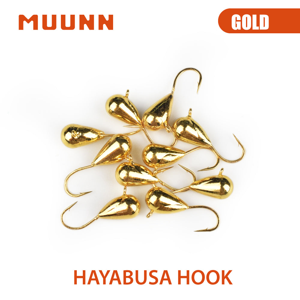 MUUNN TUNGSTEN ICE JIG 10PCS 2.7mm~6.0mm GOLD COPPER WINTER ICE FISHING BAIT,ICE FISHING JIG,HAYABUSA HOOK,PERCH HOOK