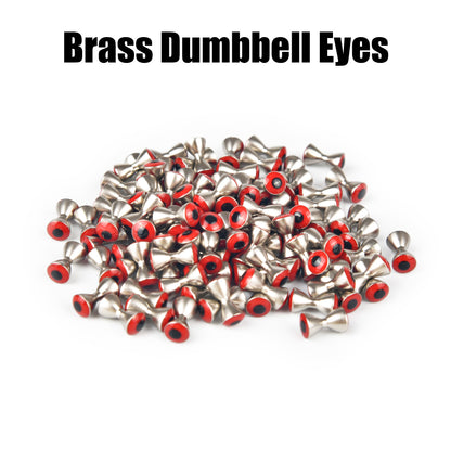 MUUNN Brass Dumbbell Eyes Fly Fishing Tying Nymphs 3.2mm~5.0mm,Trout Bonefish Bluegill Lure Hooks