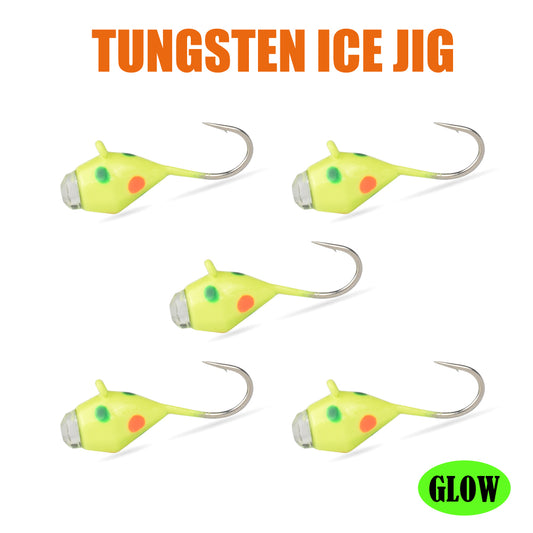 MUUNN 10pcs Ice Diamond Jigs Winter Fishing UV Jig 2.7mm~6.0mm Hayabusa Japan Hook,Trout Perch Bream Soft Lure Tackel DIY Tackel