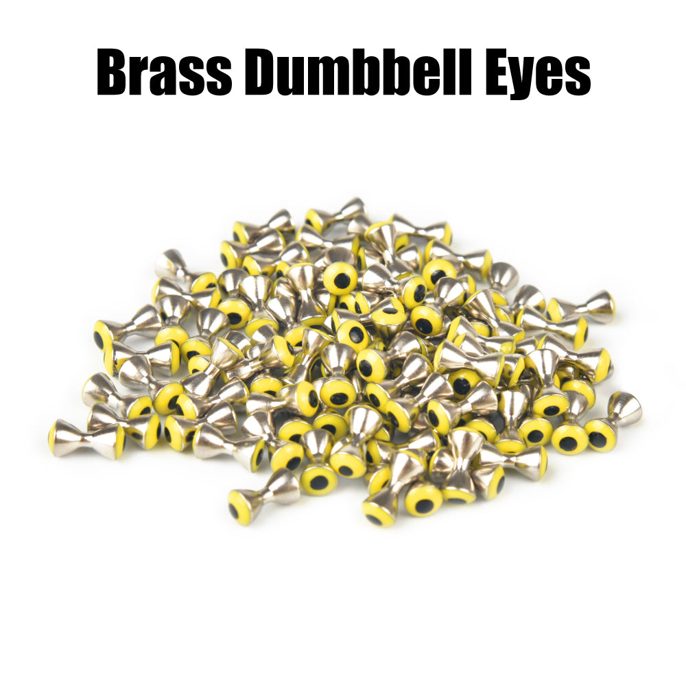 MUUNN Brass Dumbbell Eyes Fly Fishing Tying Nymphs 3.2mm~5.0mm,Trout Bonefish Bluegill Lure Hooks