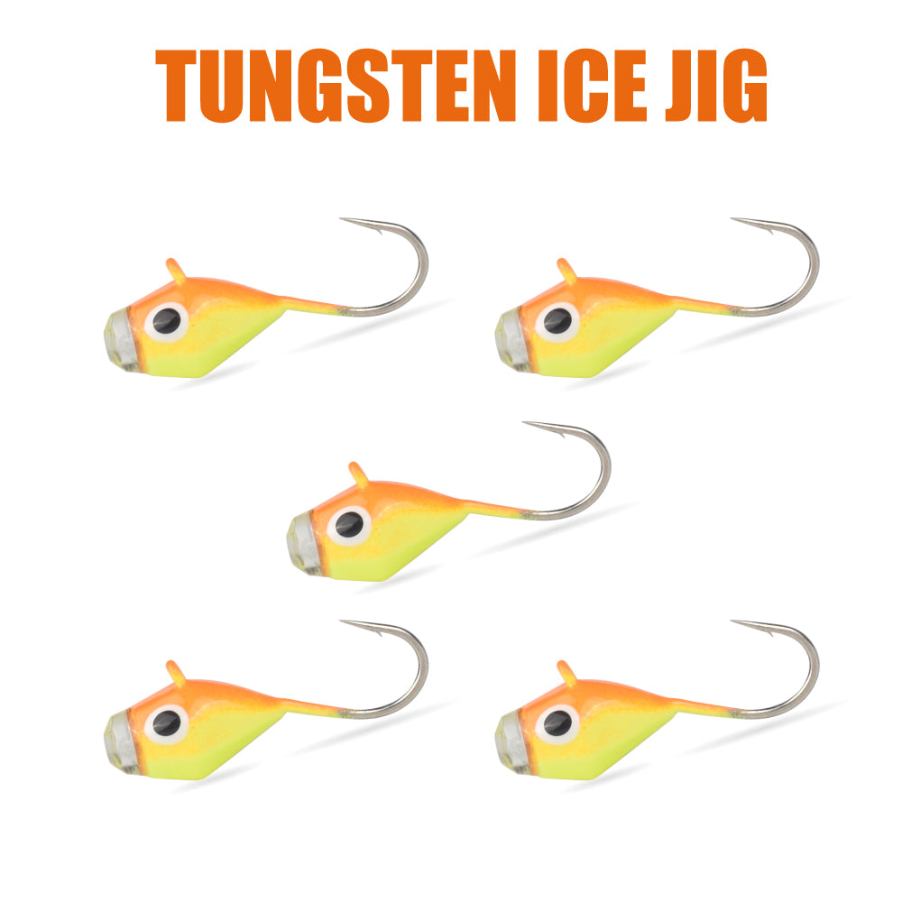 MUUNN 10PC Ice Diamond Jigs Winter Fishing UV Jig 2.7mm~6.0mm