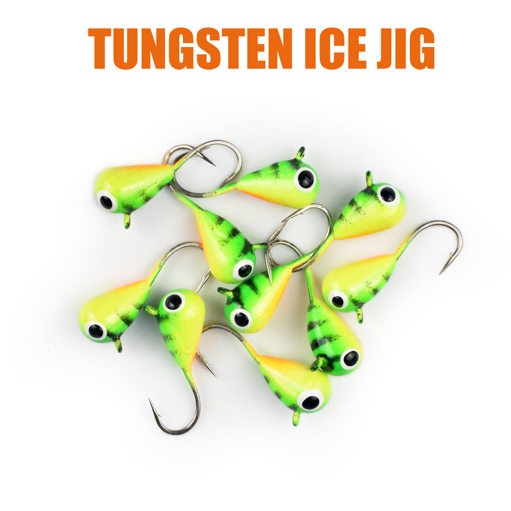 MUUNN 10pcs Ice Fishing Jig Tungsten ice Jig Head Glow 2.7mm-7mm Jig I –  MUUNN FISHING TACKLE