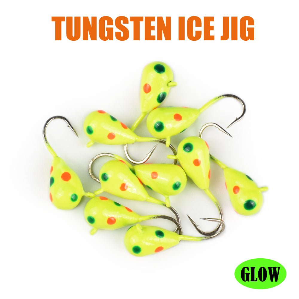 Mini Jig Hook Ice Fishing 46pcs/Set Glow Jig Head Fishing Hook