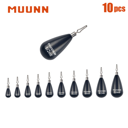 MUUNN Tungsten Sinker Tear Drop Shot Weights Fishing Accessories 1.3g -21g Texas/Carolina Rig Bass Salmon Panfish Lures