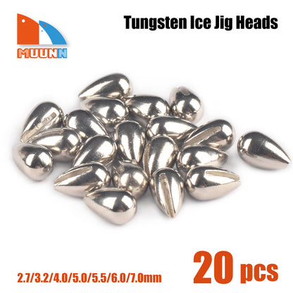10Pcs Tungsten Ice Jig Heads, Unpainted Welding Jig Head Without Hook DIY  for Ice Fishing