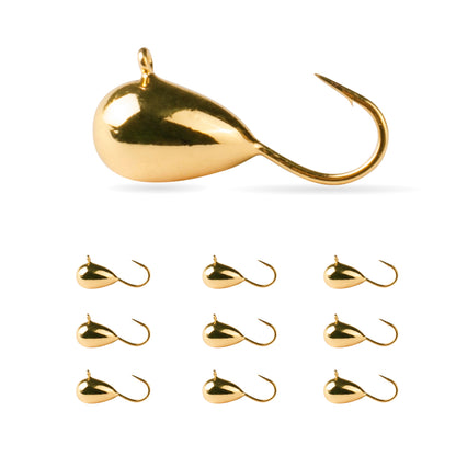 MUUNN 10 Pack Tungsten Glow Ice Fishing Jigs for Panfish