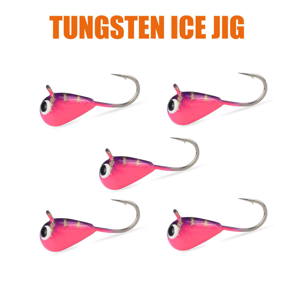MUUNN 10pcs Ice Fishing Jig Tungsten ice Jig Head Glow 2.7mm-7mm Jig Ice Hook Hayabusa ,0.20g-4.40g  Winter Fishing Hooks