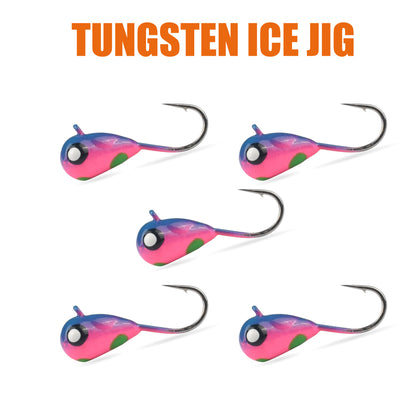 MUUNN 10pcs Ice Fishing Jig Tungsten ice Jig Head Glow 2.7mm-7mm Jig Ice Hook Hayabusa ,0.20g-4.40g  Winter Fishing Hooks