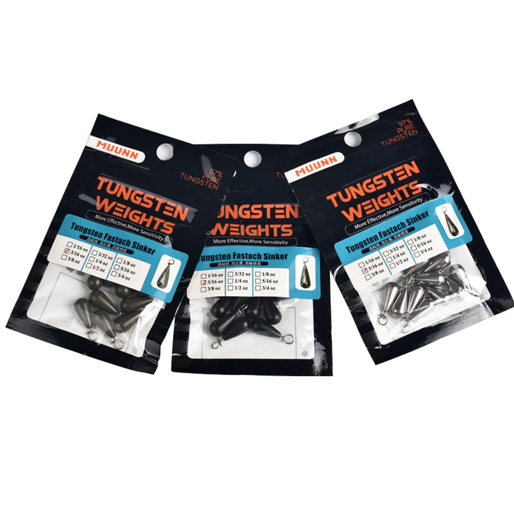 MUUNN 10PCS Tungsten Sinker Shot Tear Drop Weight,1.3g-10.5g,Jika Rig – MUUNN  FISHING TACKLE
