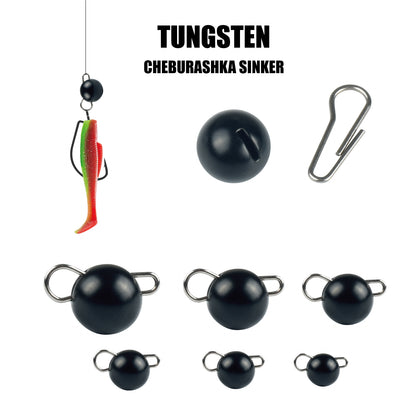 MUUNN 10PCS Tungsten Cheburashka Sinker Fishing Weight 1G-30G, Tackle For Soft Worm Bait,Bass Salmon Bluegill Trout Lure Tackel