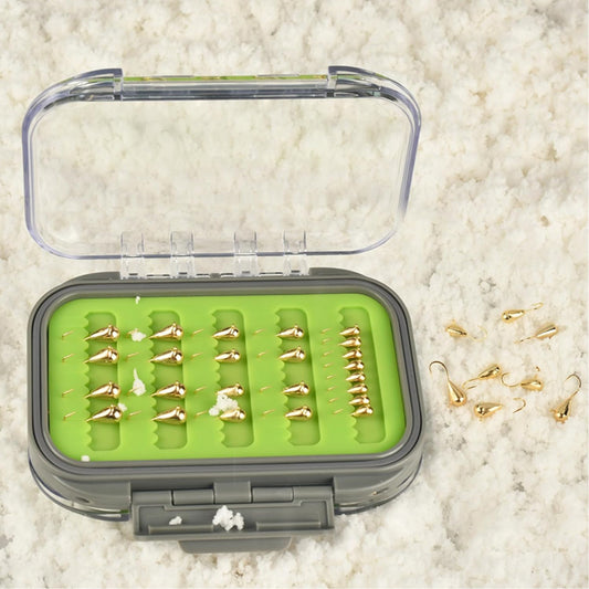 MUUNN 24pcs/18pcs Tungsten Winter Golden Color Ice Fishing Hook Waterproof Double Sided Set, 3.2mm/4.0mm/5.0mm Fishing Jigs, Perch Crappie Walleye Softlure Bait Hook