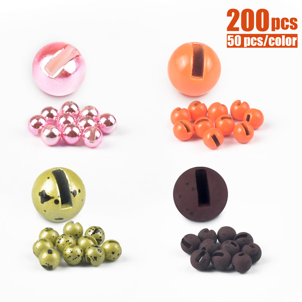 MUUNN 1000pcs 2.3~4.0mm Tungsten Slotted Beads Fly Fishing Beads