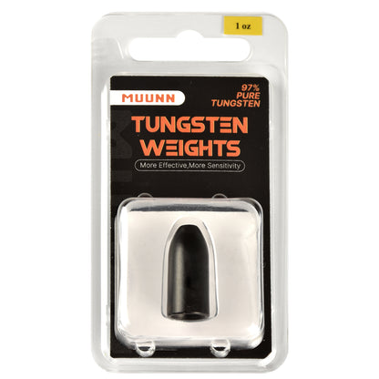 MUUNN Tungsten Bullet Sinker Worm Weight 1/16oz-1oz Packaged Bass Perch Salmon Fishing Texas/Carolina Rig Lure Accessories