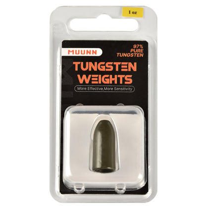 MUUNN Tungsten Bullet Sinker Worm Weight 1/16oz-1oz Packaged Bass Perch Salmon Fishing Texas/Carolina Rig Lure Accessories