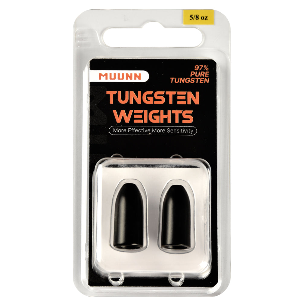 MUUNN Tungsten Bullet Sinker Worm Weight 1/16oz-1oz Packaged Bass Perch Salmon Fishing Texas/Carolina Rig Lure Accessories