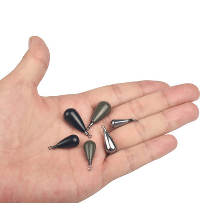 MUUNN 10PCS Tungsten Tear Drop Shot Weight,1.3g-10.5g,Jika Rig Sinkers Line Hook Connector,Bass Trout Salmon Fishing Lure