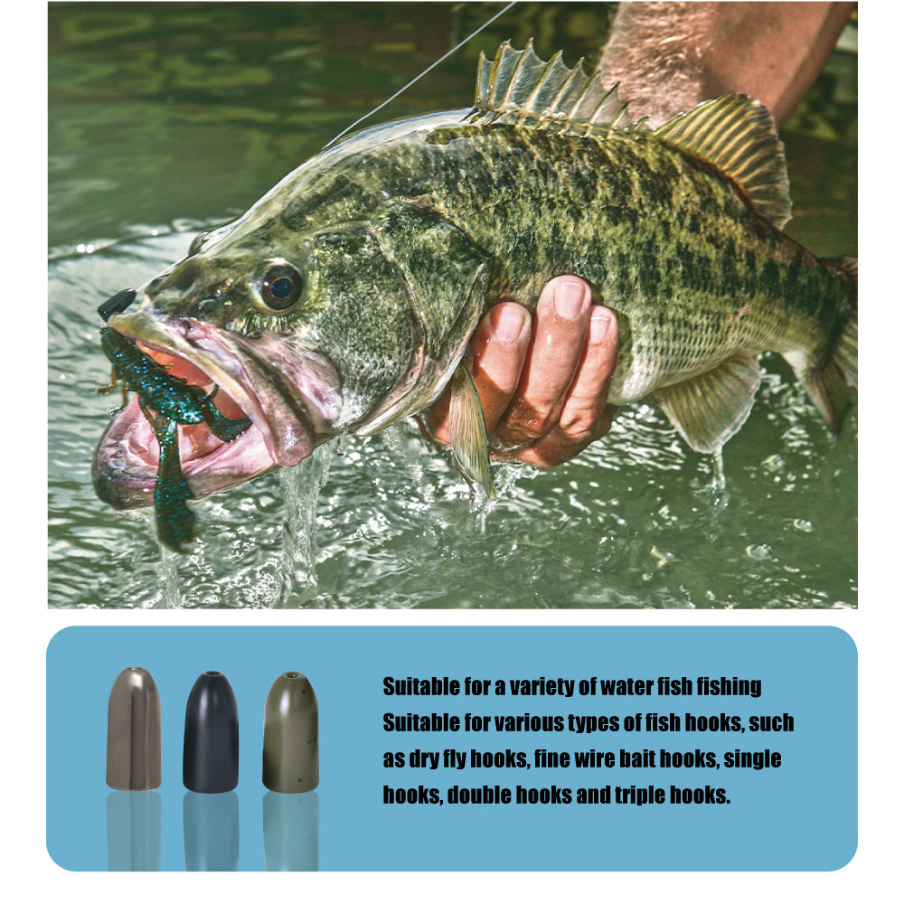 MUUNN Tungsten Sinker Worm Weight 1/16oz-1oz Bass Perch Salmon Bullet –  MUUNN FISHING TACKLE