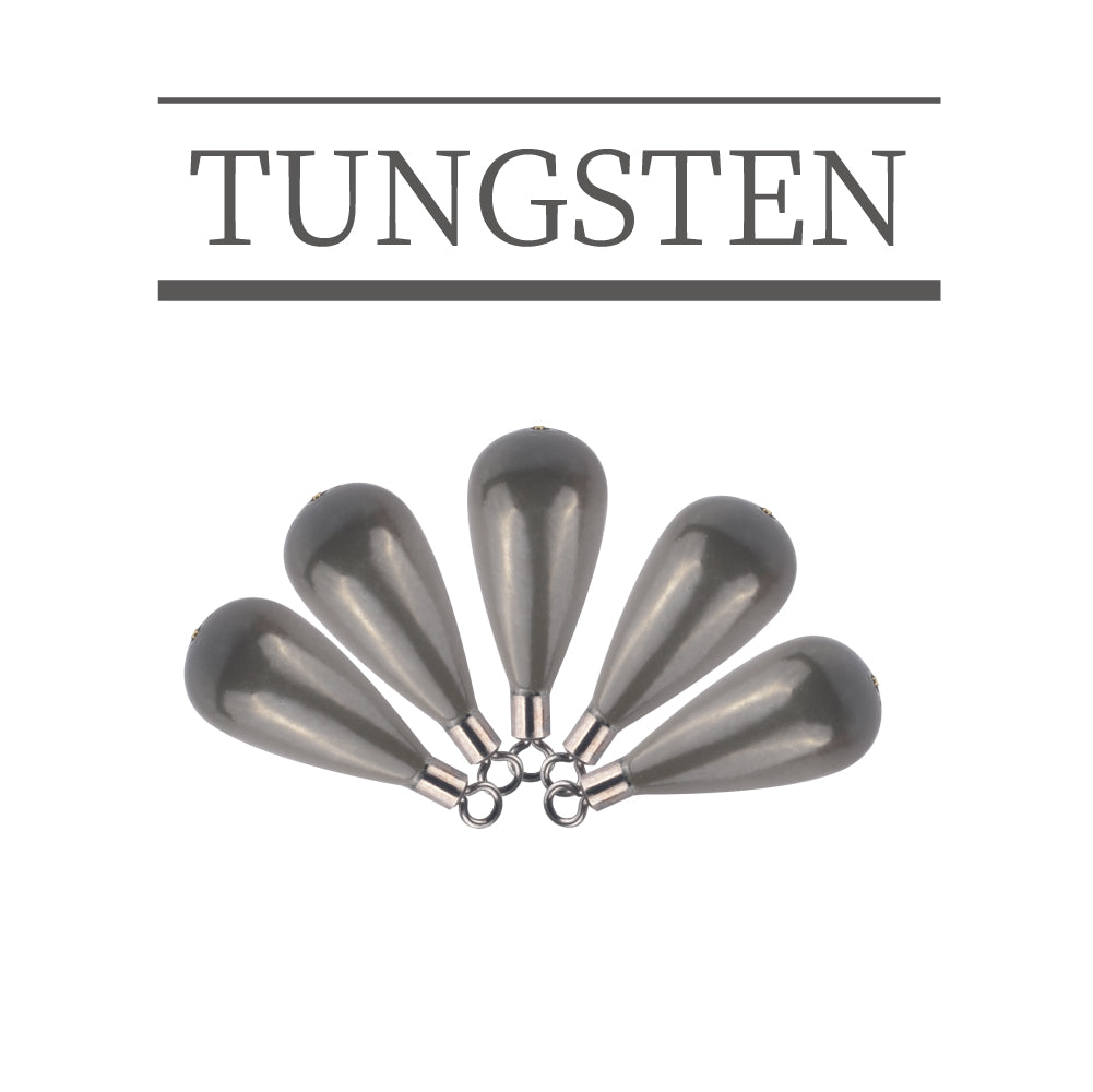 MUUNN Tungsten Tear Drop Shot Weights,10pcs 3/64OZ-3/4OZ Sinker Jika Rig  Weights Line Hook Connector,Bass Salmon Fishing Lure