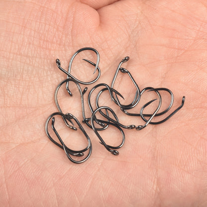 Vtwins 100PCS/Box Fly Fishing Hooks Coating High Carbon Stainless Barbless  Curved Nymph Shrimp Caddis Pupa Fly Tying Hooks